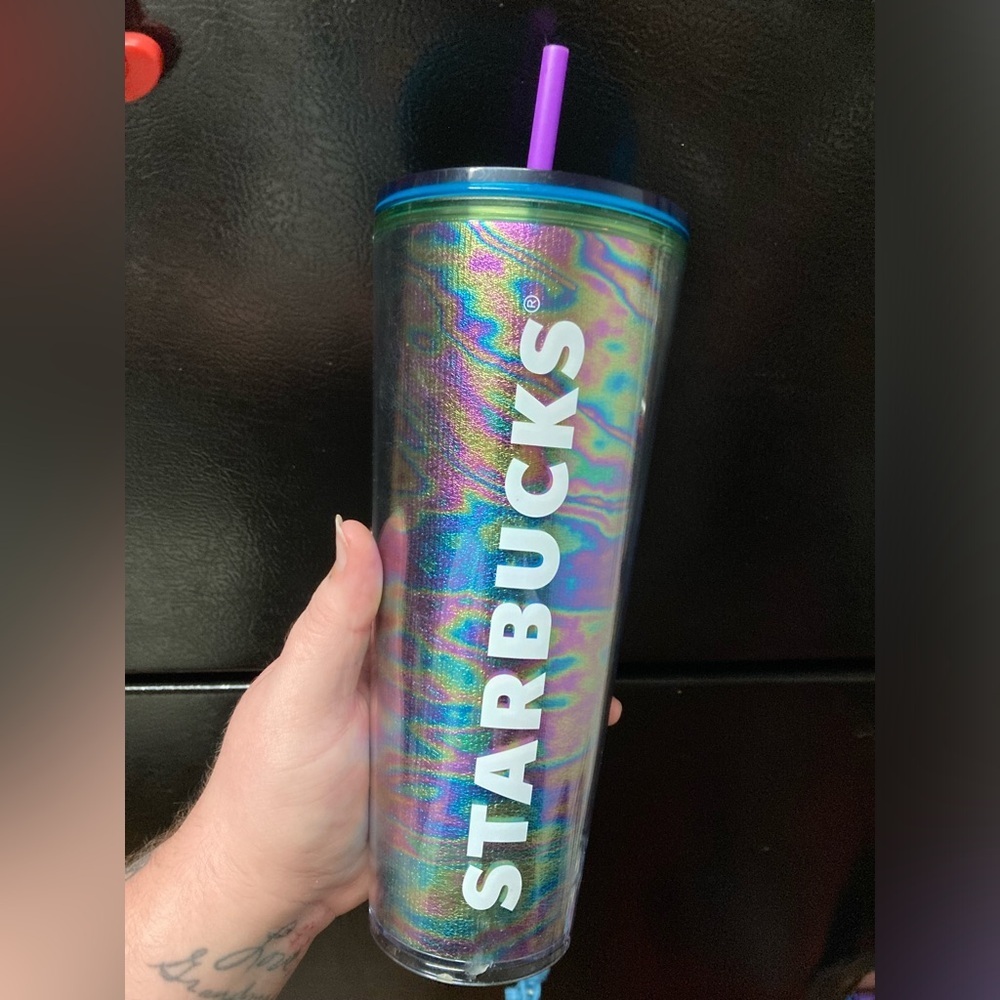 Oil slick Starbucks tumbler